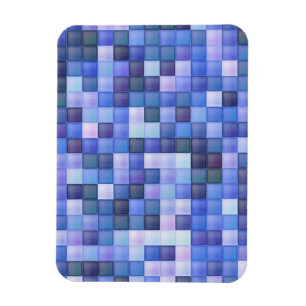 Videospiel-Pixel Blaues Quadratmuster Magnet
