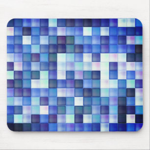 Videospiel-Pixel Blaues Quadratmuster Mousepad