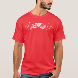 Videospiel-Player-Controller-Herzschlag-Gamer-Gesc T-Shirt