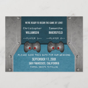 Videospiel Save the Date einladen, Blau