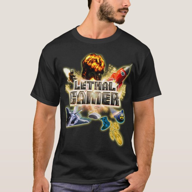 Videospiel-Themed Shirttödlicher Gamer/Gamer bei T-Shirt (Vorderseite)