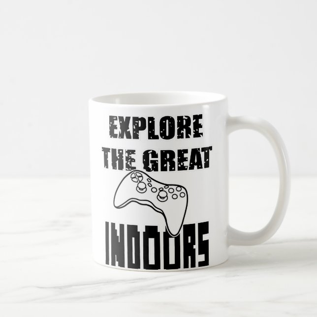 Videospiel-Themed Tasse: Erforschen Sie das große Kaffeetasse (Rechts)