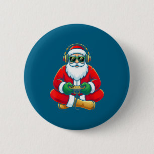 Videospiel-Weihnachtsmann-Weihnachten-Gamer-Jungs- Button