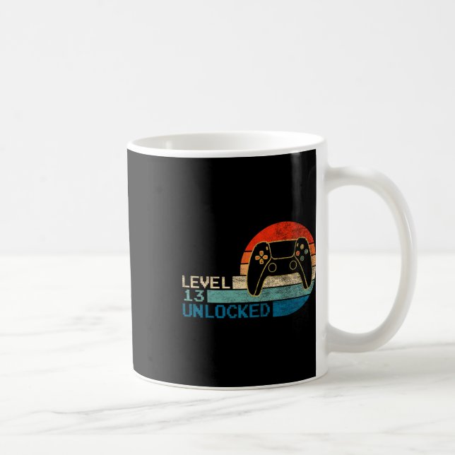 Videospielcontroller entsperrt Stufe 13 Geburtstag Kaffeetasse (Rechts)