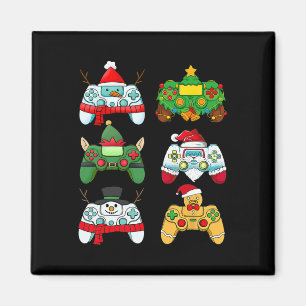 Videospielcontroller Weihnachtsmannmütze Gamer Boy Magnet