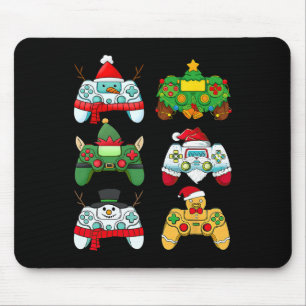 Videospielcontroller Weihnachtsmannmütze Gamer Boy Mousepad
