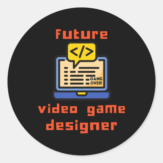 Videospieldesigner-Programmierer-Coder Runder Aufkleber (Vorderseite)