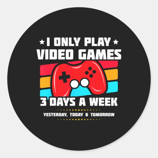 Videospiele - PC Console Gaming - Funny Video Game Runder Aufkleber (Vorderseite)
