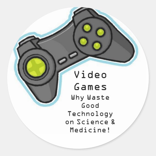 Videospiele Runder Aufkleber (Vorderseite)