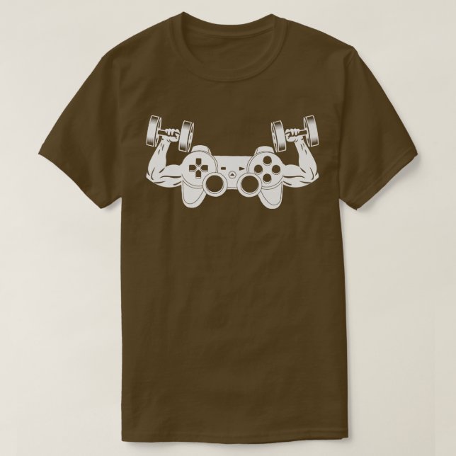 Videospiele Workout Gym Fitness Eercise Weightlift T-Shirt (Design vorne)