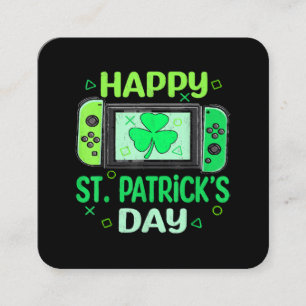Videospieler Kleeblatt Frohen St. Patrick's Day Quadratische Visitenkarte