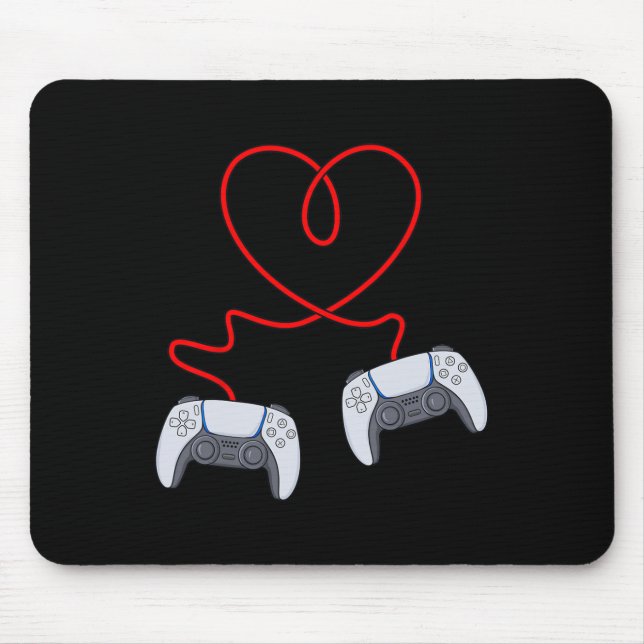 Videospielercontroller Valentinstag Herzklopfe Mousepad (Vorne)