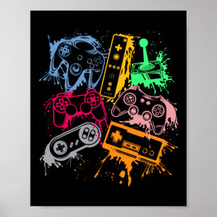 Videospielkonsole Controller Retro 80's 90's Arc Poster
