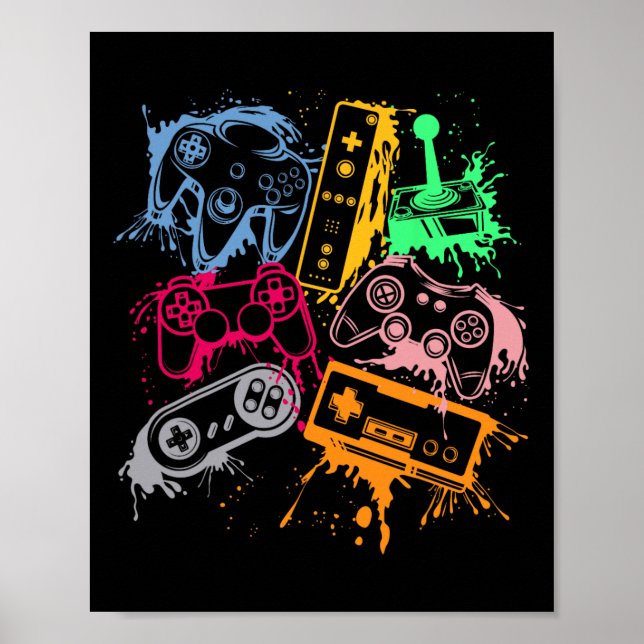 Videospielkonsole Controller Retro 80's 90's Arc Poster (Vorne)