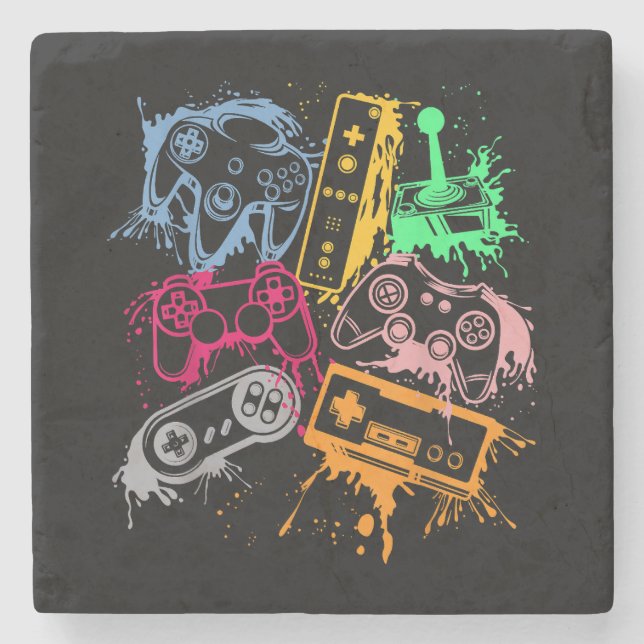 Videospielkonsole Controller Retro 80's 90's Arc Steinuntersetzer (Vorderseite)