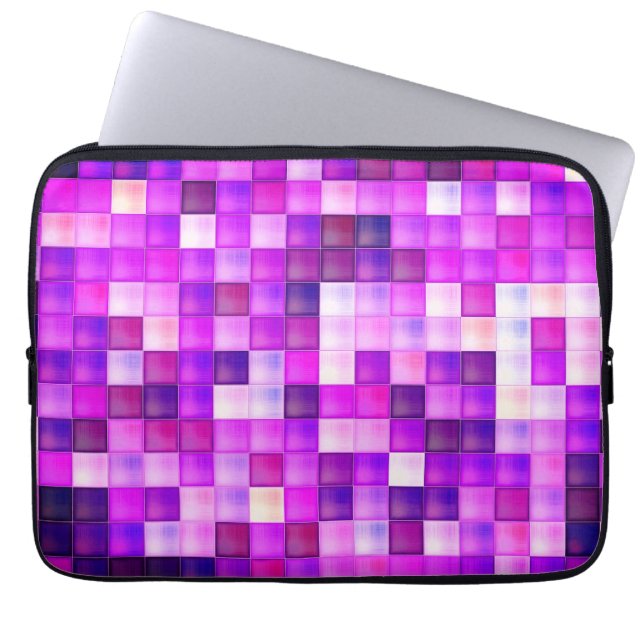 Videospielpixel rosa Quadrat Muster Laptopschutzhülle (Vorderseite)