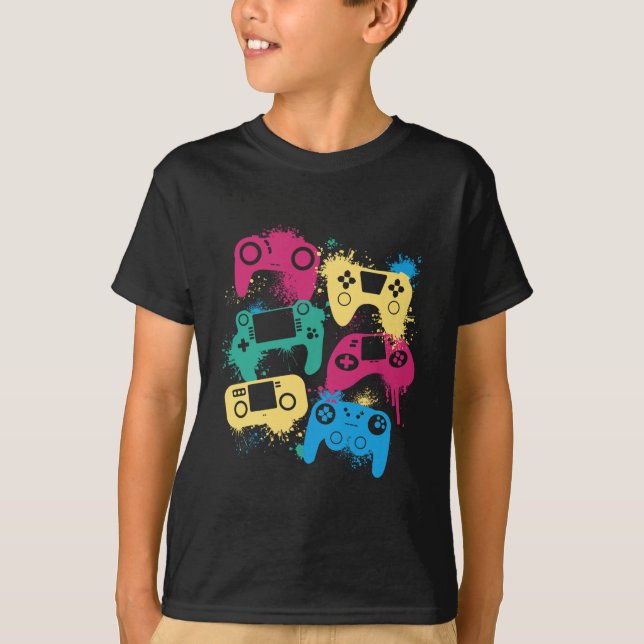 Videospielregler Grafisches T-Shirt für Gamerfarbe (Vorderseite)