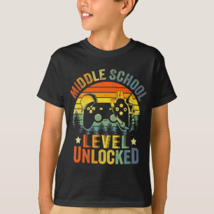 Videospielstufe Ungesperrte Mittelschule zurück zu T-Shirt