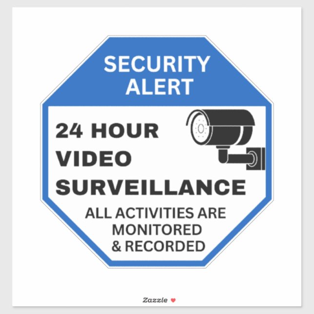 Videoüberwachungszeichen, CCTV-Sicherheit für Unte Aufkleber (Blatt)