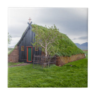 Vidimyri Turf Kirche im Norden Islands Fliese