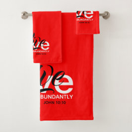 VIE ABONDANTE John 10:10 Inspirational RED