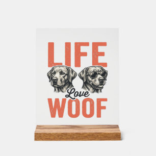 Vie Amour Woof Chien Graphisme Rétro_1
