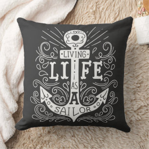Vie Ancre - Coussin noir nautique