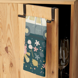 Vie de camping! serviette de cuisine de nuit