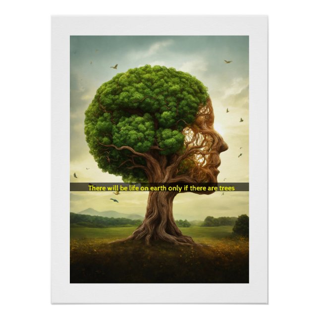 "Vie durable : Poster arboré avec un message inspi (Devant)