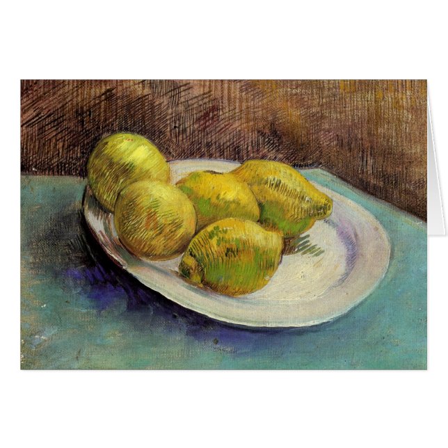 Vie morte, citrons sur plaque, art raffiné Van Gog (Devant Horizontal)