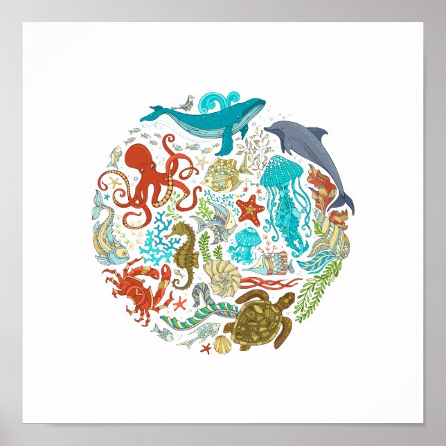 Vie océanique | Affiche décorative (Devant)