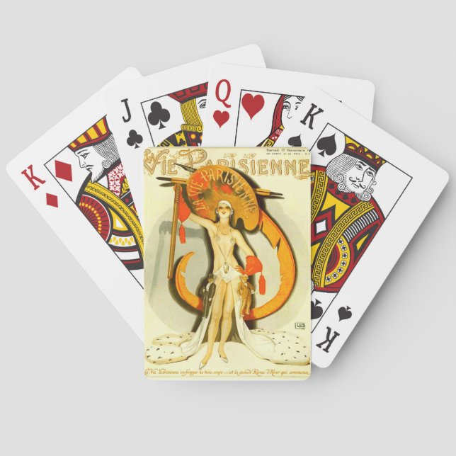 Vie Parisienne Art Deco Flapper Spielkarten (Rückseite)