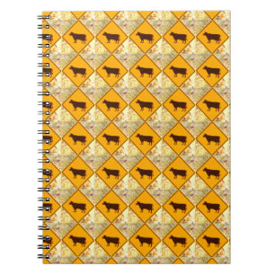 Vieh, das Notizbuch kreuzt Notizblock