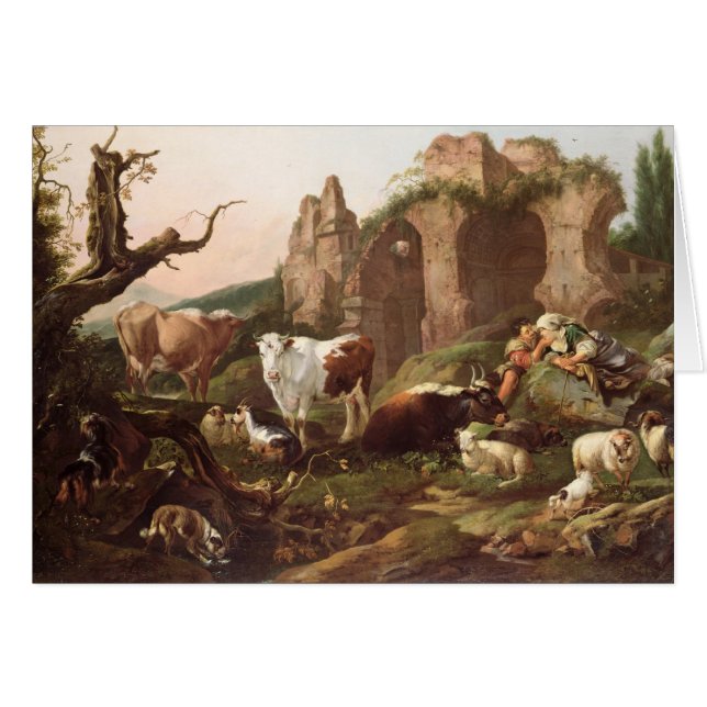 Vieh in einer Landschaft, 1685 (Vorderseite (Horizontal))