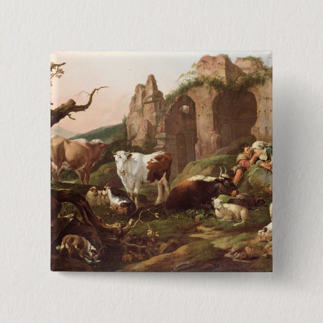 Vieh in einer Landschaft, 1685 Button (Vorderseite)