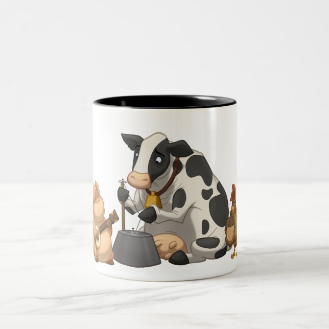 Vieh-Krug-Band-Tasse Zweifarbige Tasse (Mittel)