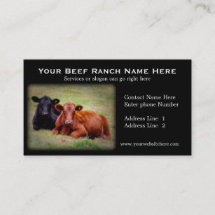 Vieh-Ranch oder Rindfleisch-in Verbindung stehende Visitenkarte