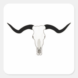 Vieh-Schädel Texas Longhorn - Hörner Quadratischer Aufkleber