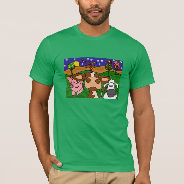 Vieh-Volkskunst-Shirt T-Shirt (Vorderseite)