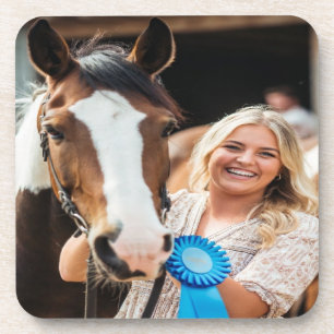 Viehbestand Schau Pferd Foto Anpassen Getränkeuntersetzer