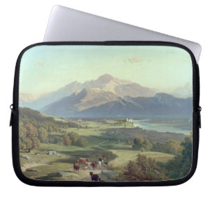 Viehhändler zu Pferd mit seinem Vieh in einem Laptopschutzhülle