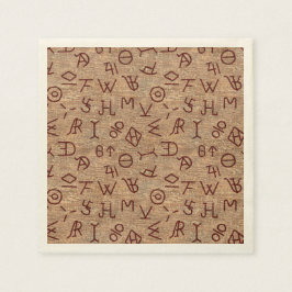 Viehmarken auf Holz Serviette