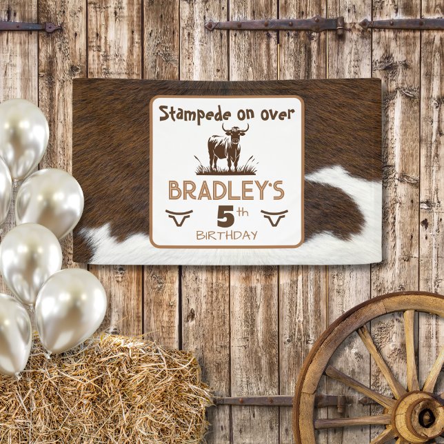 Viehrinder Stampede Brown Geburtstag Banner (Von Creator hochgeladen)