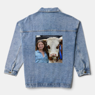 Viehschau-Kuh-Foto-Anpassung Jeansjacke