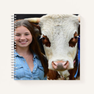 Viehschau-Kuh-Foto-Anpassung Notizbuch