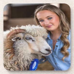 Viehschau-Schaf-Foto-Anpassung Getränkeuntersetzer