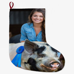 Viehschau Schweine Foto Anpassen Großer Weihnachtsstrumpf