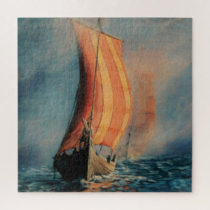 Viehschiff/langes Boot/auf See/Männer im Boot