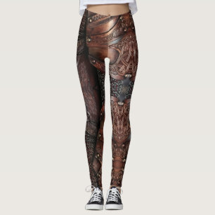 Viehzüchter Rüstung und Braunleder Abstrakt Leggings