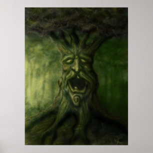 vieille affiche d'imaginaire d'arbre